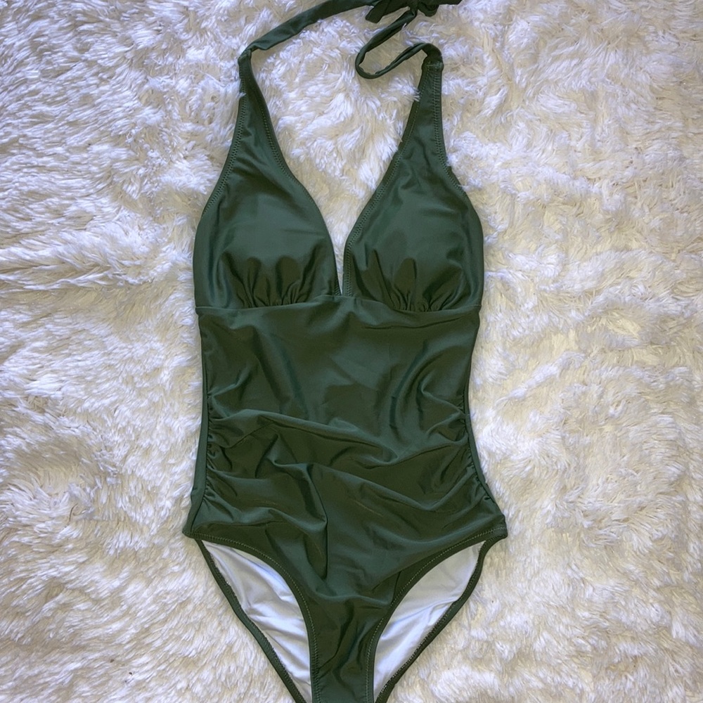 CUPSHE Olive Green One Piece Swimsuit